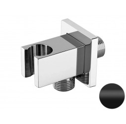 Держатель ручного душа с подключением Remer 337QNO, черный матовый