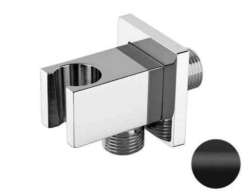 Держатель ручного душа с подключением Remer 337QNO, черный матовый