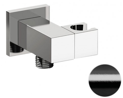 Держатель ручного душа с подключением Remer 337SCFP, черный брашированный хром