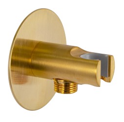 Держатель ручного душа с подключением Remer 337XBG, золото брашированное