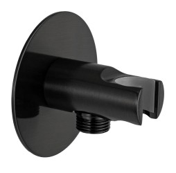 Держатель ручного душа с подключением Remer 337XCFP, черный брашированный хром