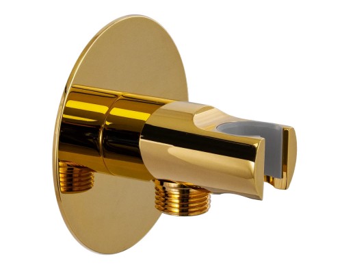 Держатель ручного душа с подключением Remer 337XDO, золото глянцевое
