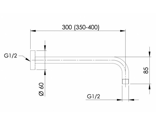Кронштейн 30 см Remer 343L30BG, золото брашированное