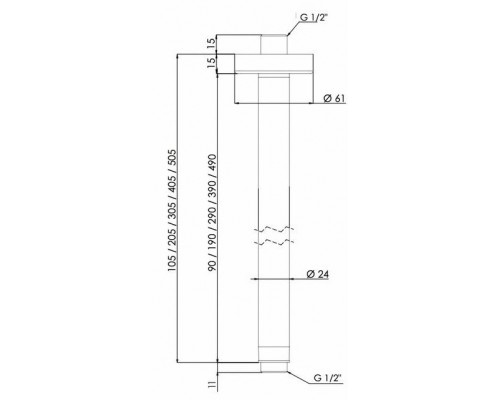 Кронштейн потолочный 20 см Remer 347N20BG, золото брашированное