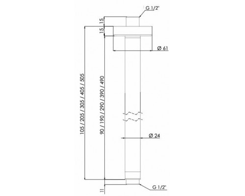Кронштейн потолочный 20 см Remer 347N20BO, белый матовый