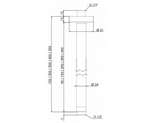 Кронштейн потолочный 30 см Remer 347N30BG, золото брашированное