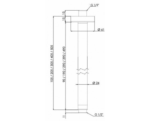 Кронштейн потолочный 40 см Remer 347N40DO, золото глянцевое