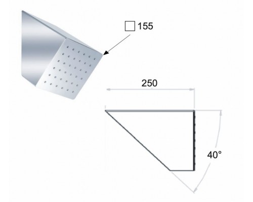 Верхний душ настенный Remer 350XS