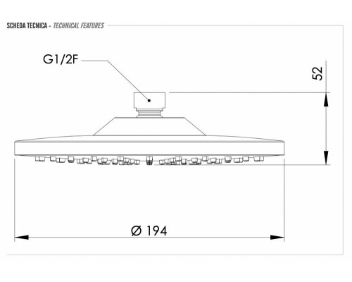 Верхний душ с шарнирным соединением 20 см Remer 354EC20X