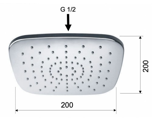 Верхний душ с шарнирным соединением 20 см Remer 356AD20X