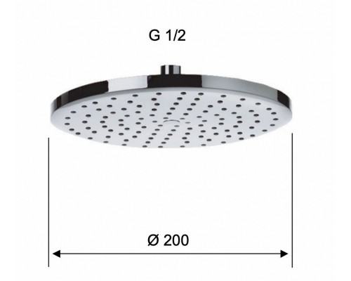 Верхний душ с шарнирным соединением 20 см Remer 356MD20X