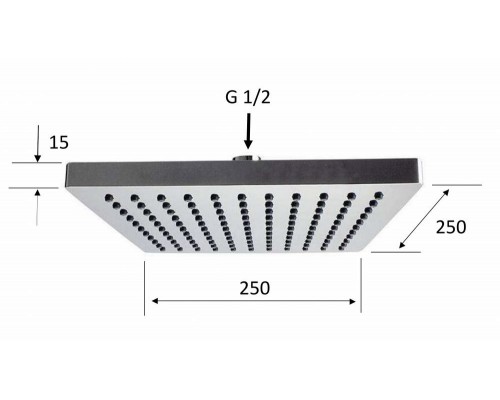 Верхний душ с шарнирным соединением 25 см Remer 356SD25X