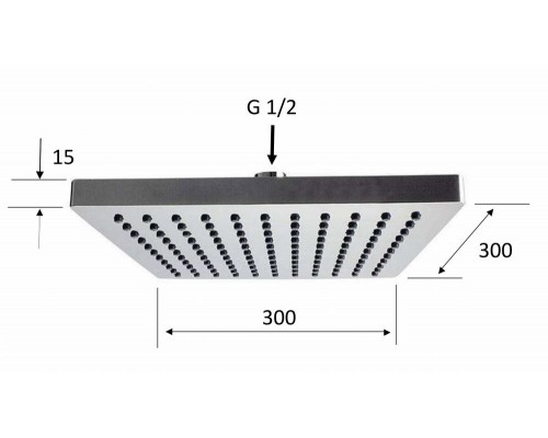 Верхний душ с шарнирным соединением 30 см Remer 356SD30X