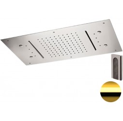 Верхний душ потолочный с подсветкой Remer 357RR7040N2CWDO, золото глянцевое