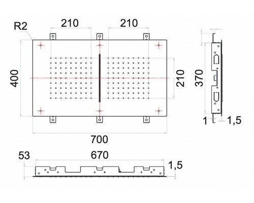Верхний душ потолочный Remer 357SFR7040C