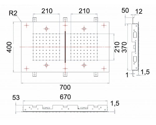 Верхний душ потолочный Remer 357SFR7040NC