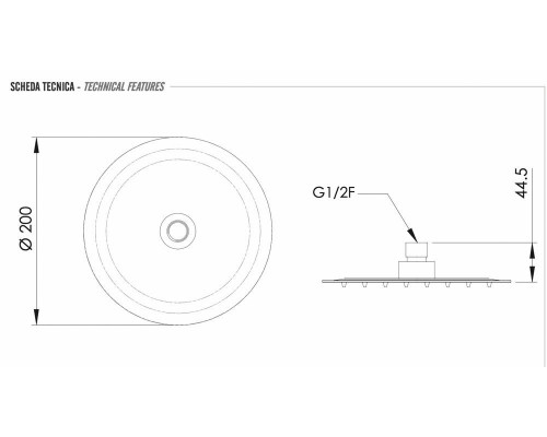 Верхний душ с шарнирным соединением 20 см Remer 357UFM20X