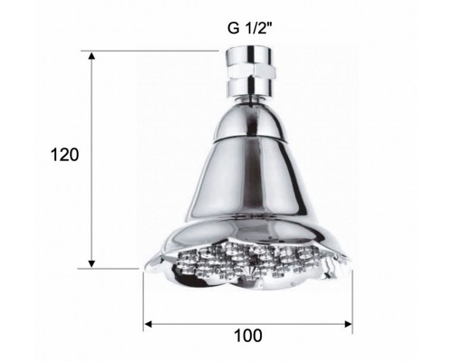 Верхний душ с шарнирным соединением 10 см Remer 359BEX