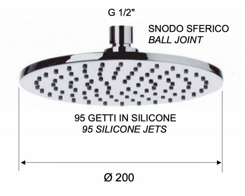 Верхний душ с шарнирным соединением 20 см Remer 359MM20DOX, золото глянцевое