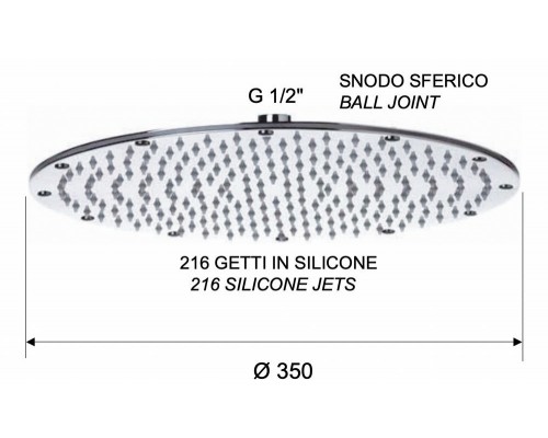 Верхний душ с шарнирным соединением 35 см Remer 359MMXLNO, черный матовый