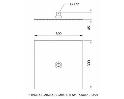 Верхний душ с шарнирным соединением 30 см Remer 359SSLX
