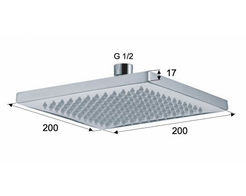 Верхний душ с шарнирным соединением 20 см Remer 359SSNOX, черный матовый