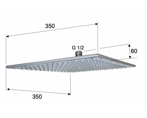Верхний душ с шарнирным соединением 35 см Remer 359SSXLX