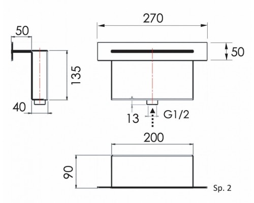 Излив настенный Remer 359XS
