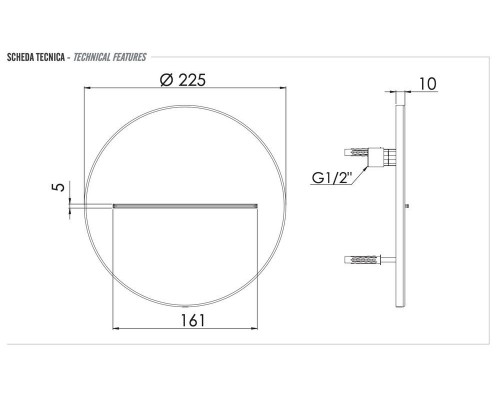 Излив настенный Remer 359XTBG, золото брашированное