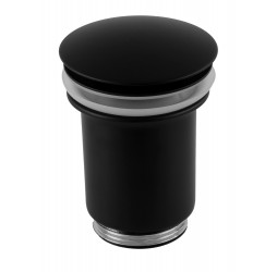 Донный клапан с переливом 1”1/4 Remer 905CC114NO, черный матовый