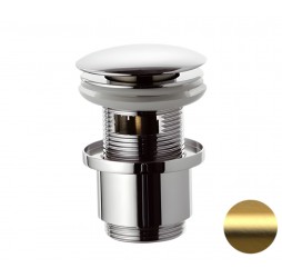 Донный клапан с переливом 1”1/4 Remer 905CC2114BG, золото брашированное