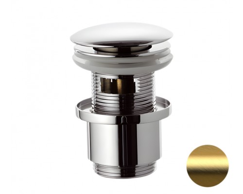 Донный клапан с переливом 1”1/4 Remer 905CC2114BG, золото брашированное