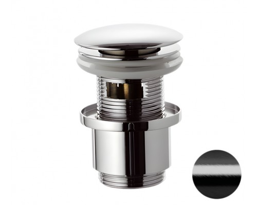 Донный клапан с переливом 1”1/4 Remer 905CC2114CFP, черный брашированный хром