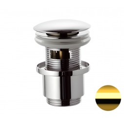 Донный клапан с переливом 1”1/4 Remer 905CC2114DO, золото глянцевое