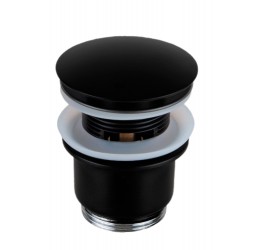 Донный клапан с переливом 1”1/4 Remer 905CC2114NO, черный матовый