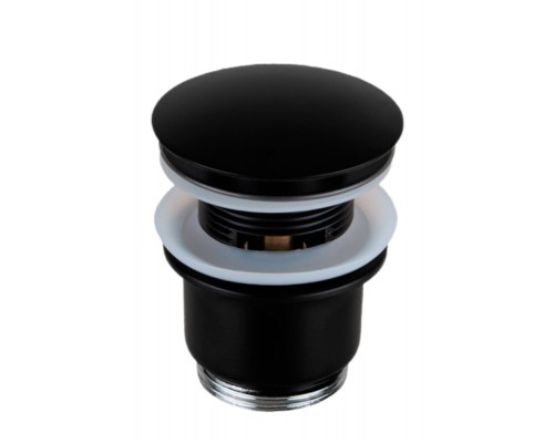 Донный клапан с переливом 1”1/4 Remer 905CC2114NO, черный матовый