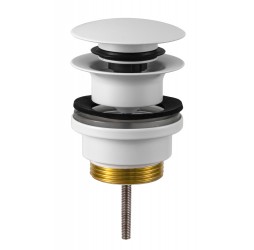 Донный клапан универсальный 1”1/4 Remer 905CCR114BO, белый матовый