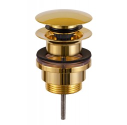 Донный клапан универсальный 1”1/4 Remer 905CCR114DO, золото глянцевое