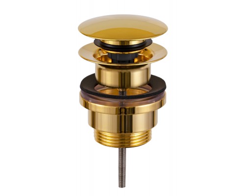 Донный клапан универсальный 1”1/4 Remer 905CCR114DO, золото глянцевое