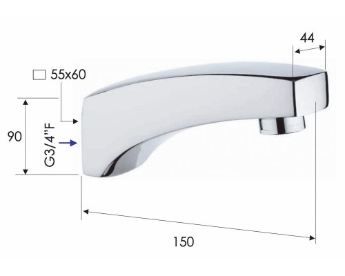 Излив настенный 15 см Remer 91
