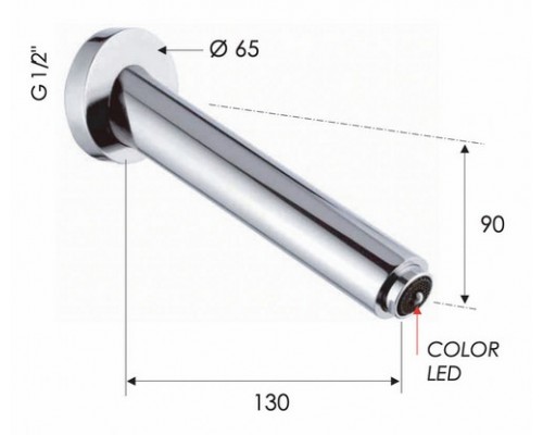 Излив настенный 13 см с подсветкой Remer 91NR