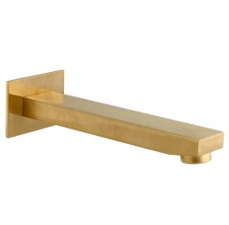 Излив настенный 18 см Remer Qubika 91QBG, золото брашированное