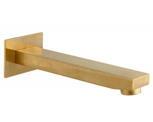 Излив настенный 18 см Remer Qubika 91QBG, золото брашированное