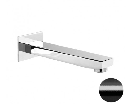 Излив настенный 18 см Remer Qubika 91QCFP, черный брашированный хром