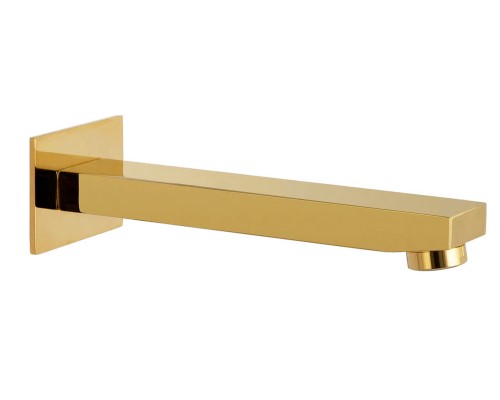 Излив настенный 18 см Remer Qubika 91QDO, золото глянцевое