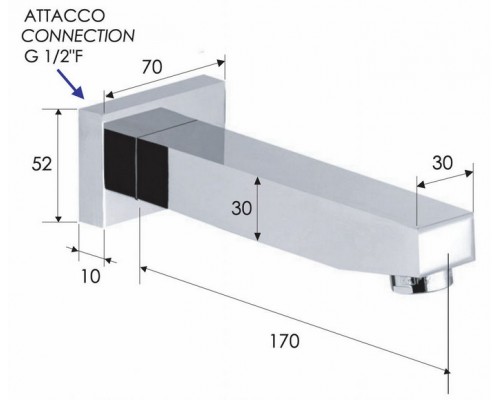 Излив настенный 17 см Remer 91S