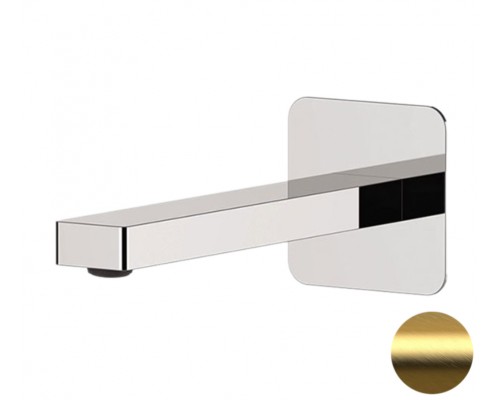 Излив настенный 19 см Remer Slash 91SLBG, золото брашированное