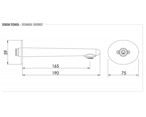 Излив настенный 19 см Remer 91V