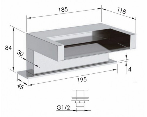 Излив в борт ванны Remer 91ZCA