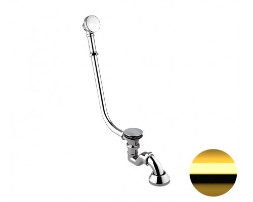 Слив-перелив click-clack для ванны Remer 96LICCDO, золото глянцевое